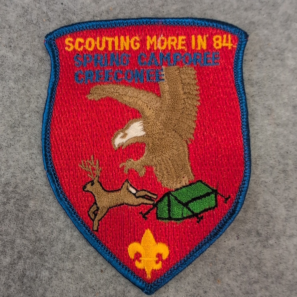 1984 Spring Camporee Creeconee Scout Patch "Scout More in '84" - Picture 1 of 3
